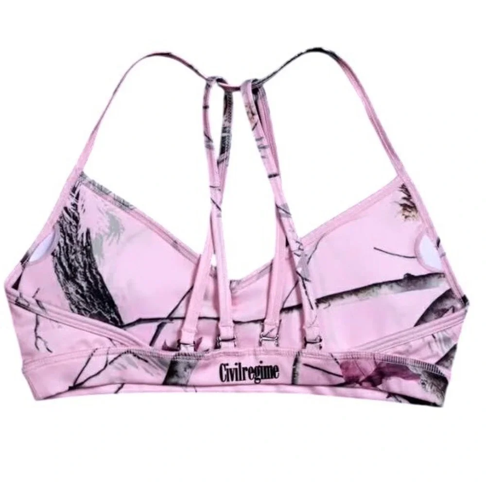 Civil Regime Energy Bra Baby Pink Bankai Camo Athletic Sports‎ Bra Size Large